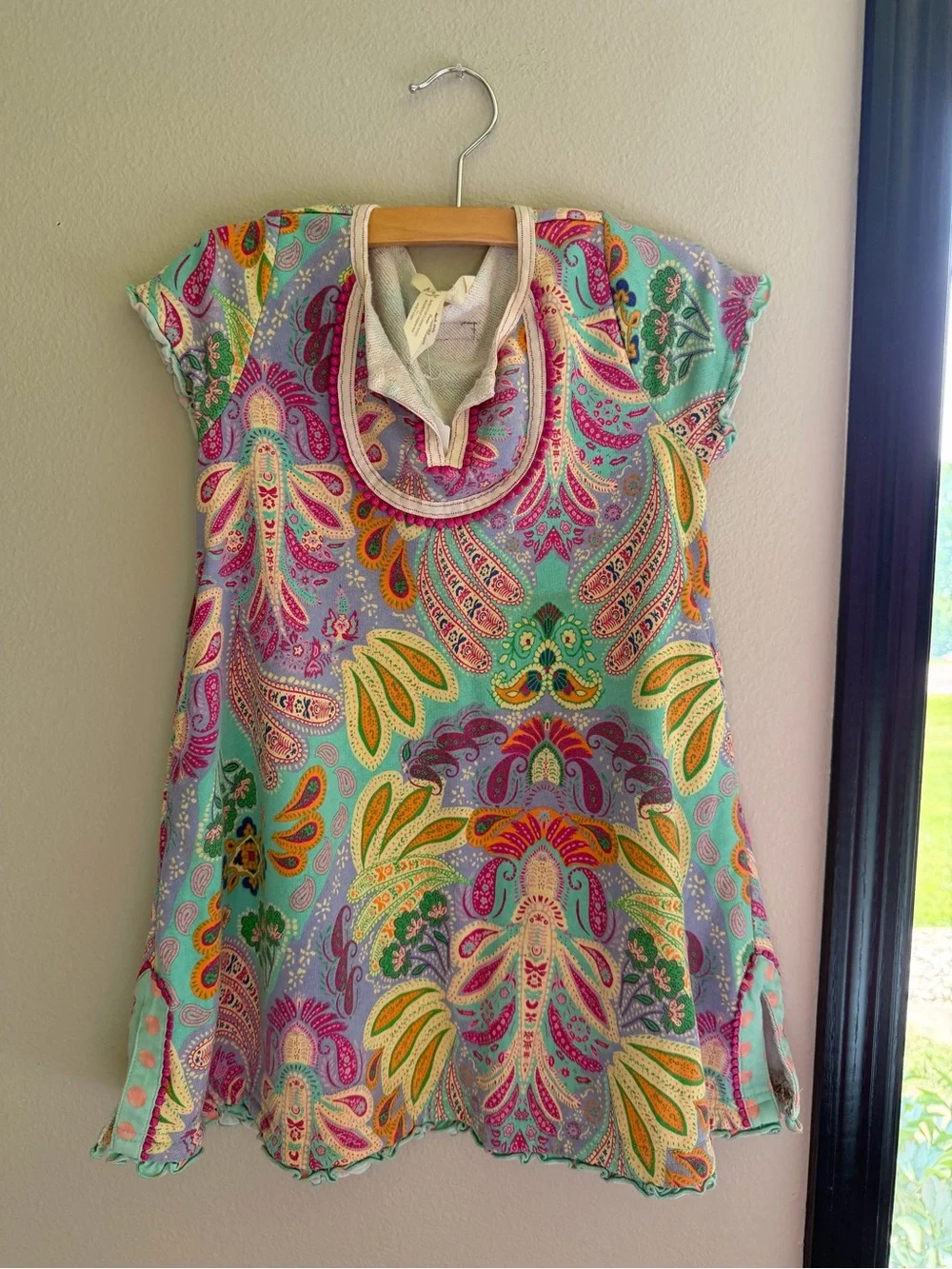 Colorful Paisley Tunic Top - Mint, Purple, Yellow & Pink